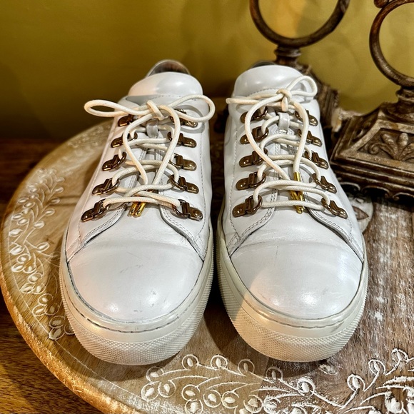 Tod’s “Sportivo” Leather Sneaker White and Gold Good pre-owned condition Size 40 - Picture 3 of 11